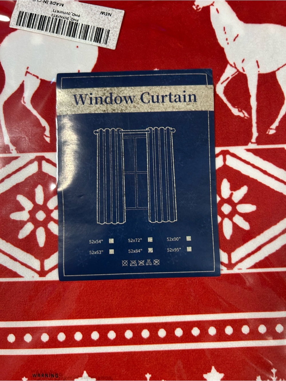 Window Curtain - Red 52x84 holiday set of 2